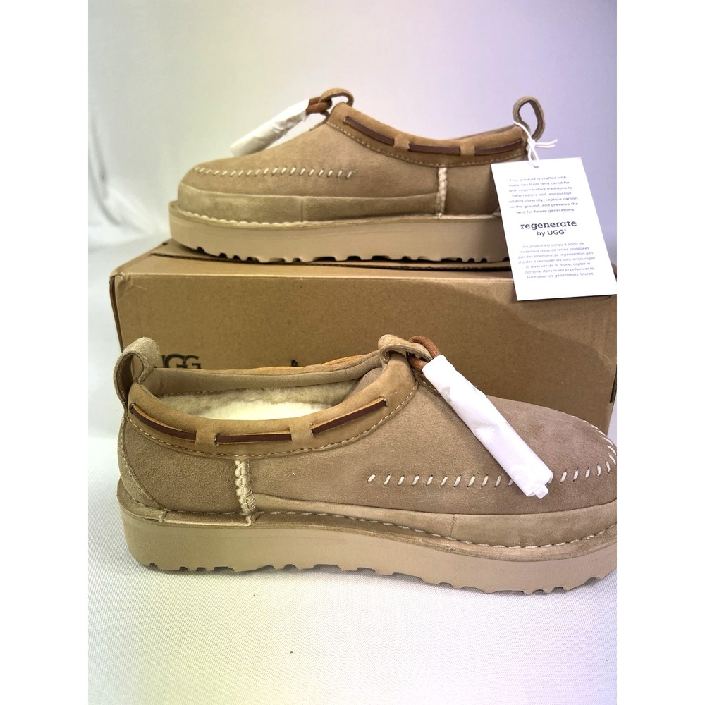 UGG TASMAN CRAFTED REGENERATE ALL GENDER‎ SLIPPER SUEDE SAND Sz 5/6 Sheepskin